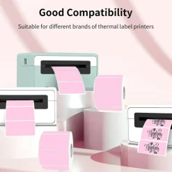 300 Labels 2 x 1 Inch Pink Thermal Labels Waterproof Self Adhesive Direct Thermal Printer Stickers for Barcode Address Shipping QR Code Name Labels