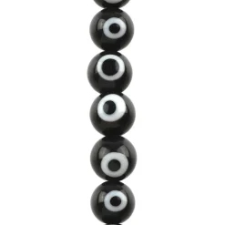 Lampwork Glass Round Evil Eye Beads, 8mm by Bead Landing™