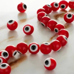 Lampwork Glass Round Evil Eye Beads, 8mm by Bead Landing™