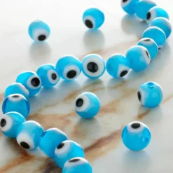 Lampwork Glass Round Evil Eye Beads, 8mm by Bead Landing™