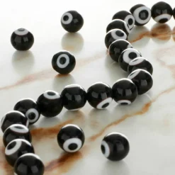 Lampwork Glass Round Evil Eye Beads, 8mm by Bead Landing™
