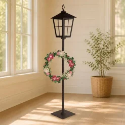 43.25" Lantern with Wreath Holder
