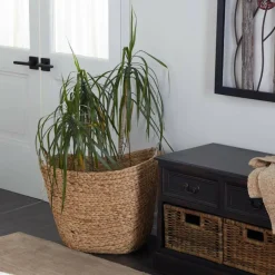 Large Brown Seagrass Contemporary Storage Basket