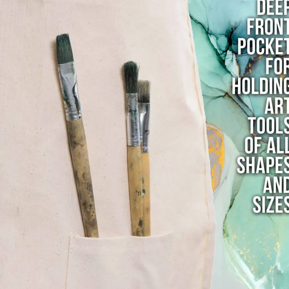 Large Canvas Adjustable Artist Apron (Size: 27-1/2" x 21")