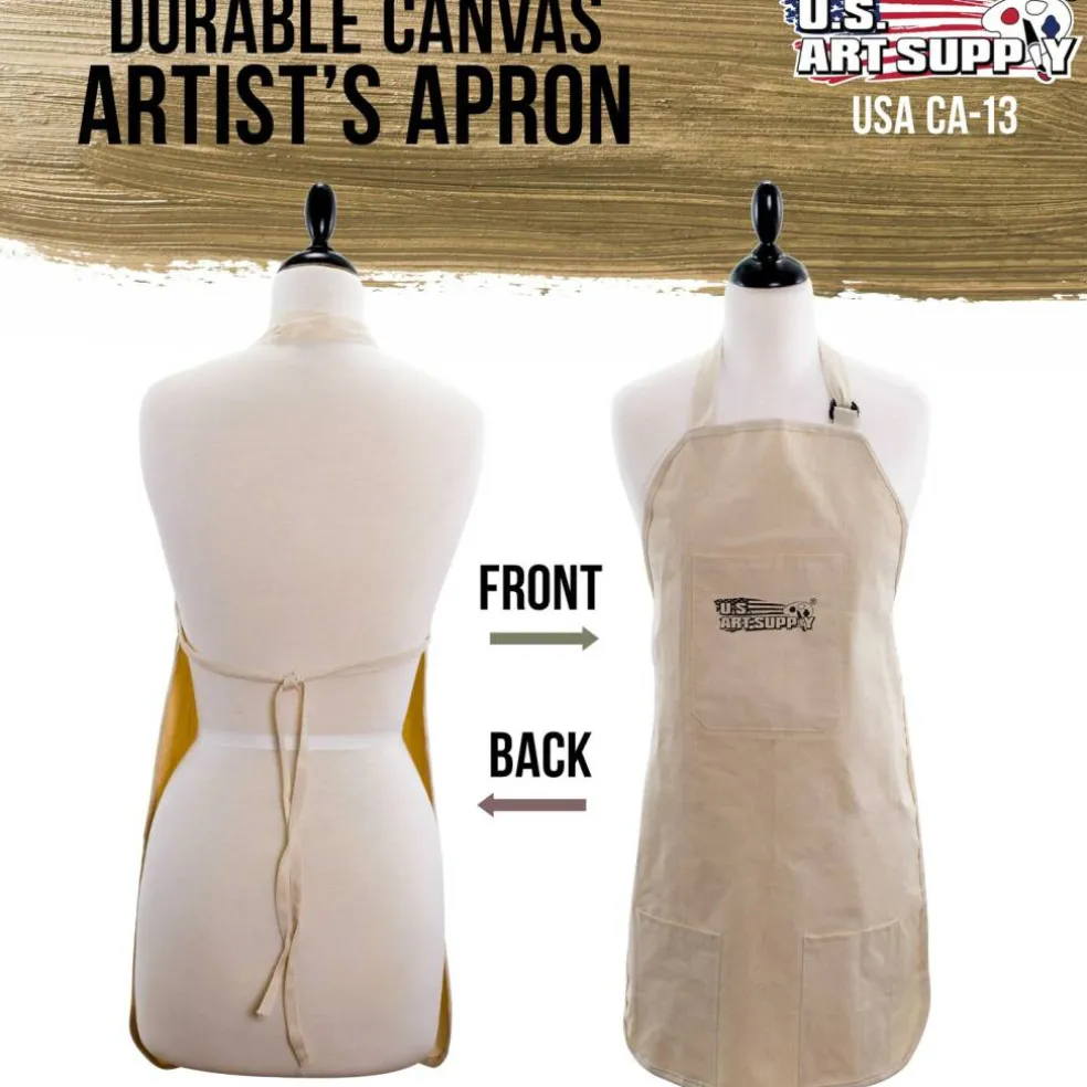 Large Canvas Adjustable Artist Apron (Size: 27-1/2" x 21")