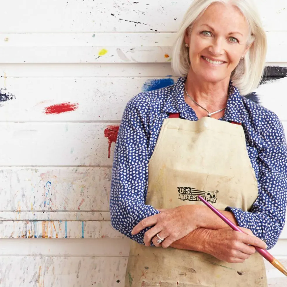 Large Canvas Adjustable Artist Apron (Size: 27-1/2" x 21")