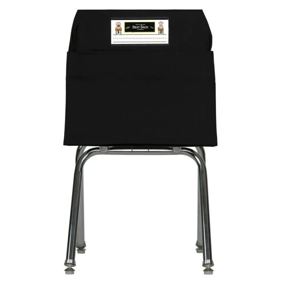 Large Chair Pocket Classroom Storage Organizer - 17 inch, Black