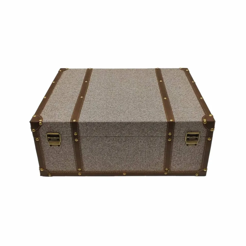 Large Herringbone Suitcase Decorative Box by Ashland®