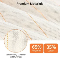 80" × 80" Large Overlocking Primary Tufting Cloth, Monks Cloth with Yellow Marked Lines, Punch Needle Fabric, Monks Clothes for Punch Needle, Tufting Guns and Carpet Punching