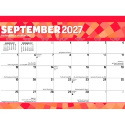 Large Print | 2027 15.5 x 11 Inch Monthly Desk Pad Calendar | Sticker Sheet