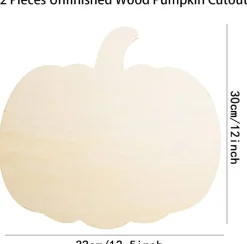 12 Large Wooden Pumpkin Cutouts – 12.5” Unfinished Pumpkin Shape Wood Blanks for DIY Crafting | Fall, Halloween & Thanksgiving Decorations | Blank Wood Pumpkins for Painting, Wood Burning & Party Decor Supplies