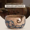 Large Wooden Yarn Bowl 7x4 Inches(Mango Blue)