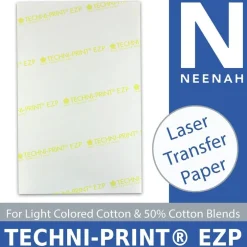 Laser HEAT TRANSFER PAPER Light Techni Print EZP 25 Sheets 8.5”x10” Made in USA