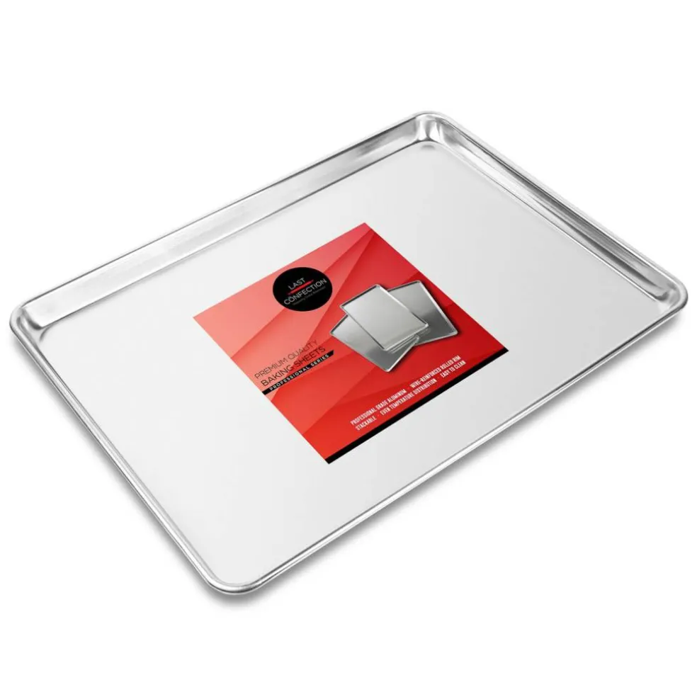 Last Confection 6 Cookie Baking Sheets - Rimmed Aluminum Jelly Roll Trays