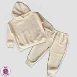Laughing Giraffe ® Toddler Hooded Sweatsuit Set NATURAL Fleece Lined Sweatshirt + Jogger Pants