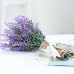 Lavender Bliss: 14-Inch Artificial Lavender Flower Bushes (Set of 4)