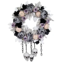 24" Lavender Rose & Skull Wreath by Ashland®