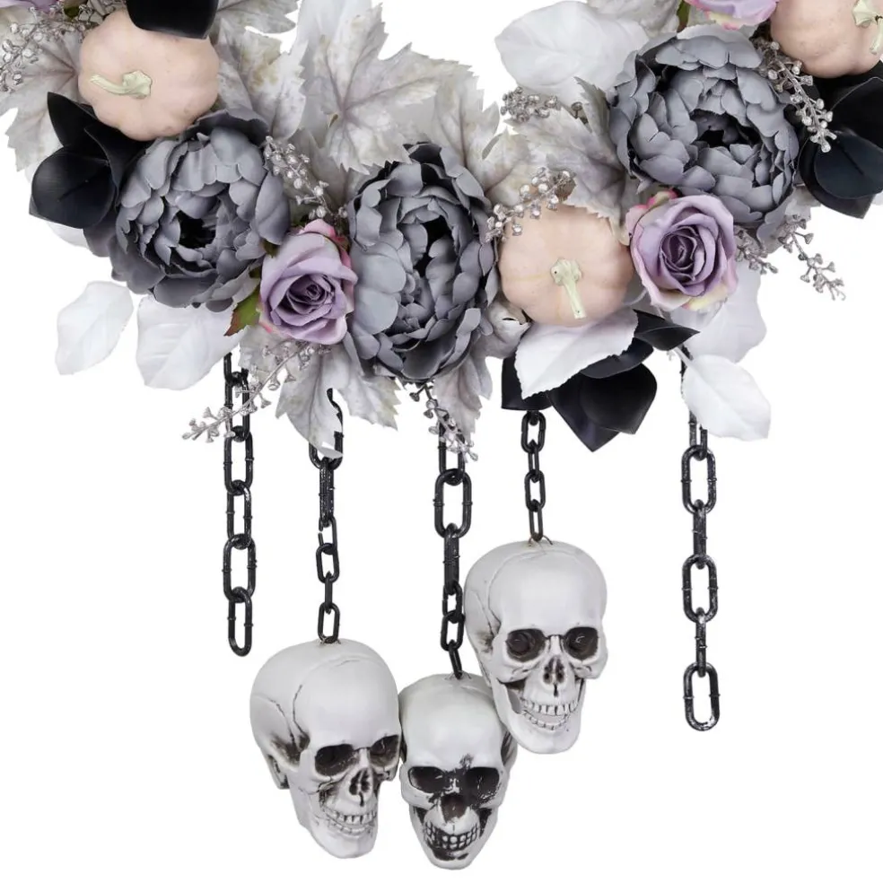 24" Lavender Rose & Skull Wreath by Ashland®