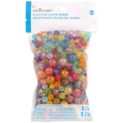 1/2lb. Crackle Mix Round Beads by Creatology™