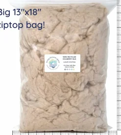 1 lb RECYCLED MULBERRY SILK Filler for Stuffing. Baby Soft, Cooling, Eco-Friendly.