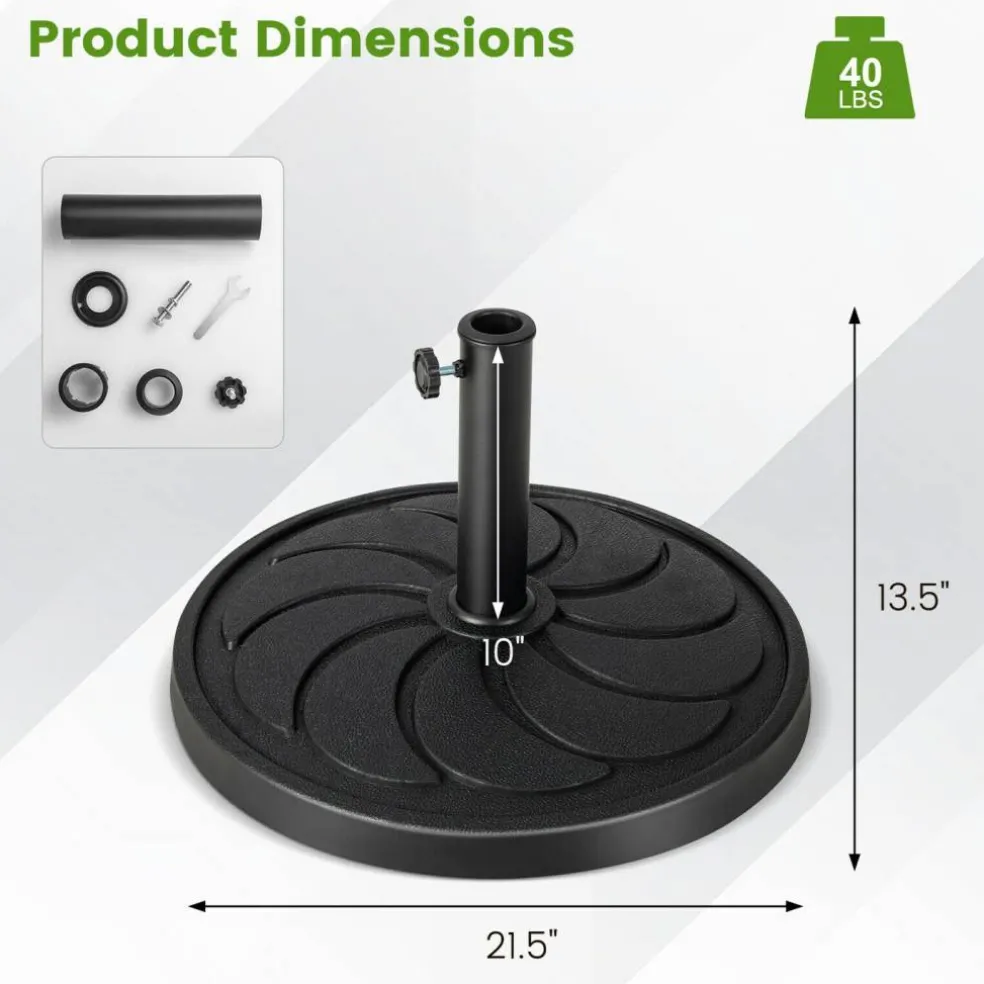40LBS 21.5Inch Round Outdoor Umbrella Base