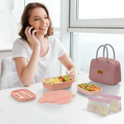 Leakproof Bento Box & Insulated Lunch Bag Set, lunch box for women