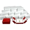12 Leather Pendant Earring Boxes Red Snap Lid Display
