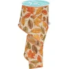2.5" Leaves and Acorns Ribbon: Tobacco (10 Yards)