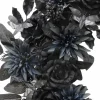 26" LED Black & Dusty Navy Dahlia, Rose & Moth Moon Wreath by Ashland®