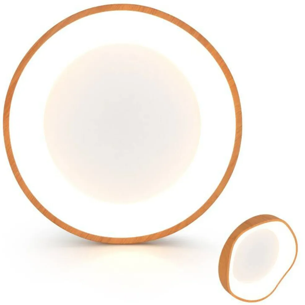 LED Ceiling Light 24W Wood Pattern with Metal Frame for Home Office Hallway