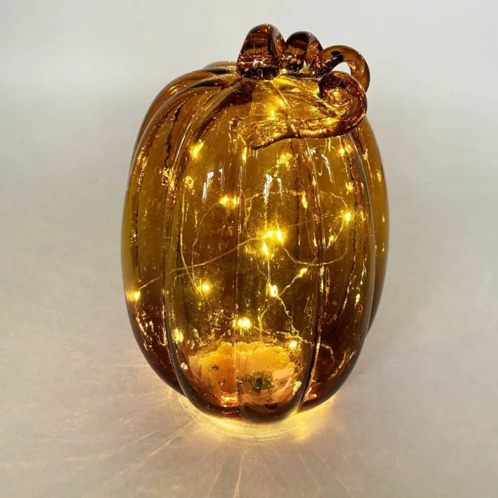 9.25" LED Glass Pumpkin Décor by Ashland®