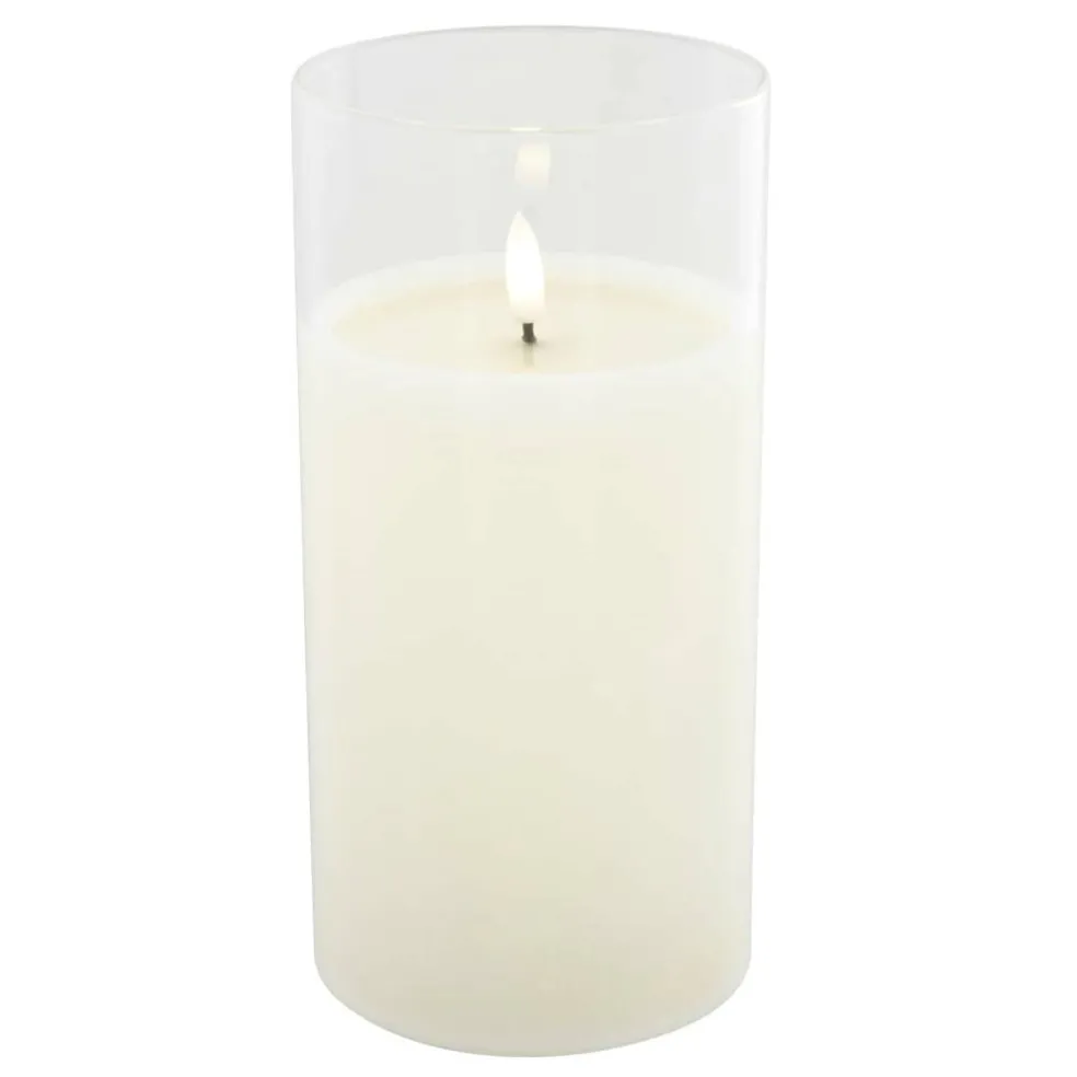 8" LED Glass Wax Flickering Candle by Ashland®