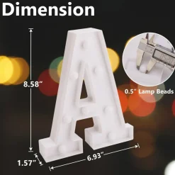 LED Light Up Letters, 26 Alphabet Marquee Letter Lights Sign - Letter A