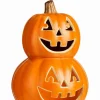16" LED Light-Up Pumpkin Stack – Blow Mold Halloween Tabletop Decoration