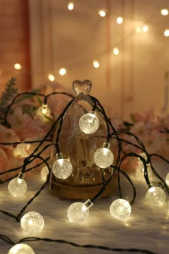60 LED Solar Bubble String Lights 42ft Waterproof with 8 Modes