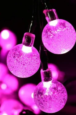 60 LED Solar Bubble String Lights 42ft Waterproof with 8 Modes