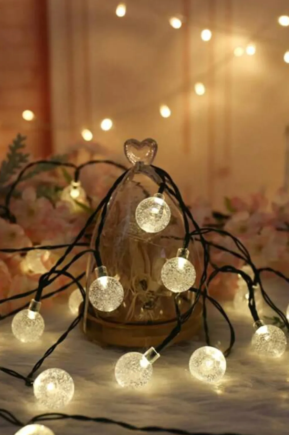 30 LED Solar Power Bubble String Lights 8 Mode 21 Feet Long