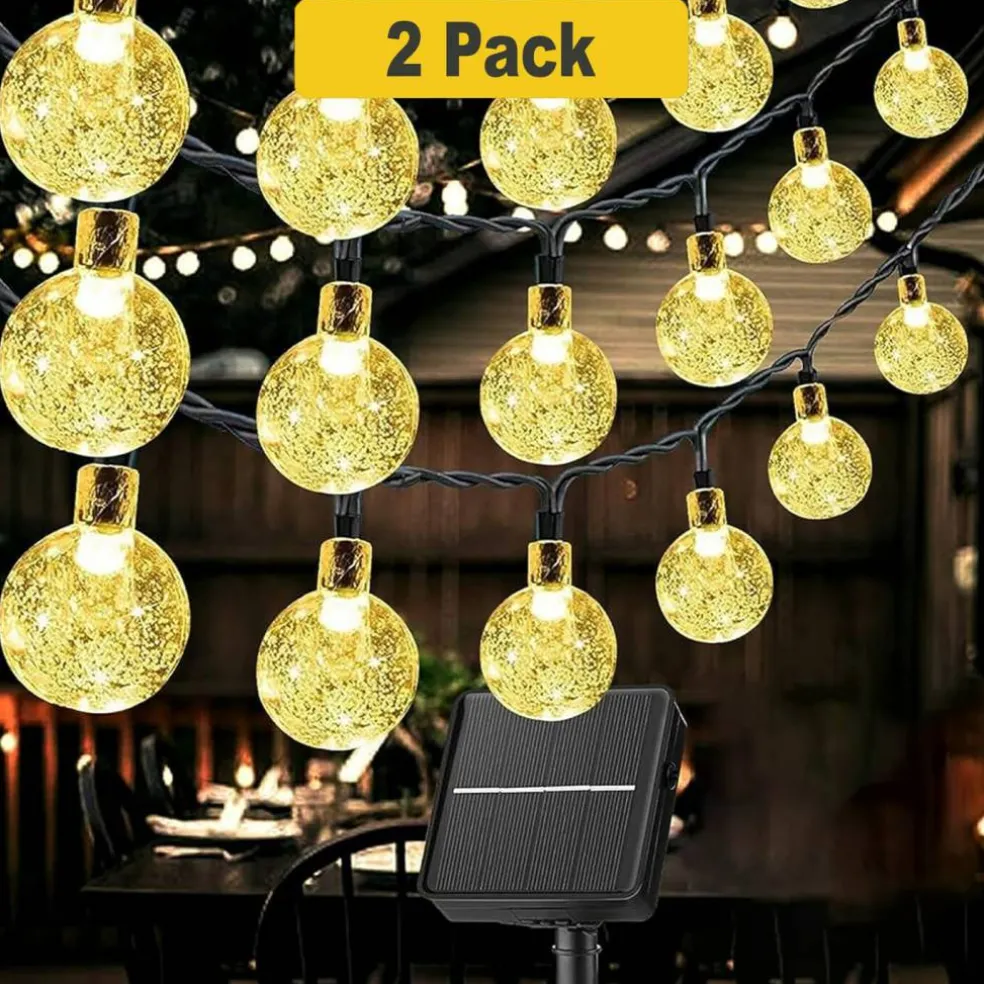 30 LED Solar Power Bubble String Lights 8 Mode 21 Feet Long
