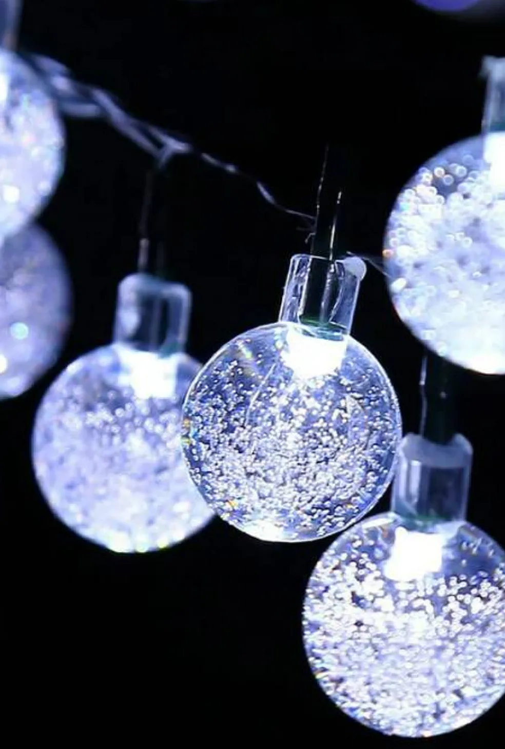 30 LED Solar Power Bubble String Lights 8 Mode 21 Feet Long