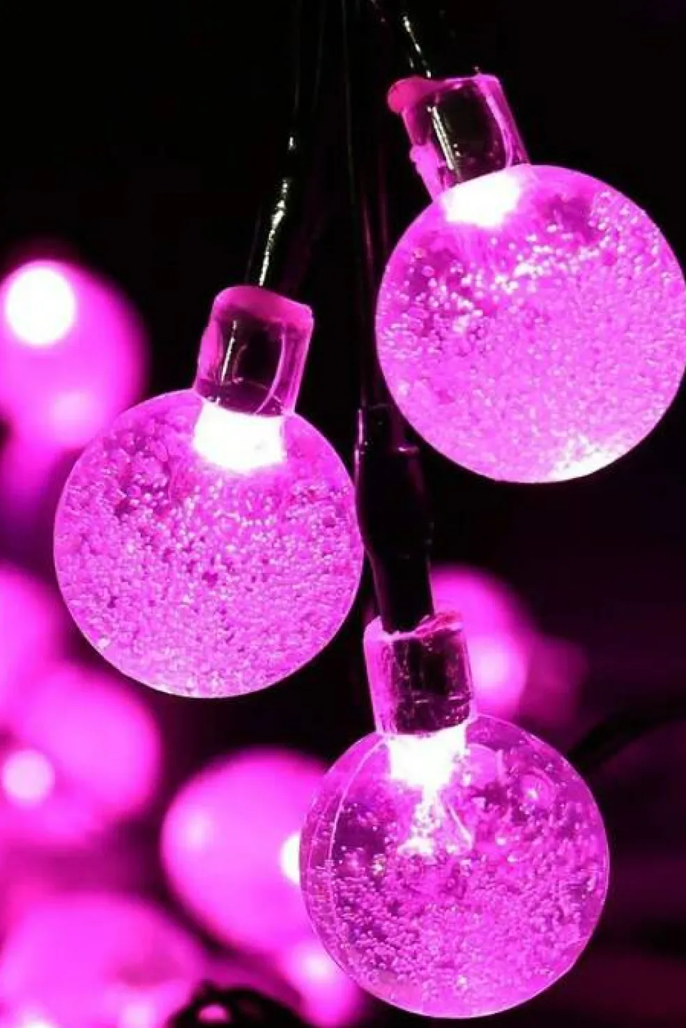 30 LED Solar Power Bubble String Lights 8 Mode 21 Feet Long
