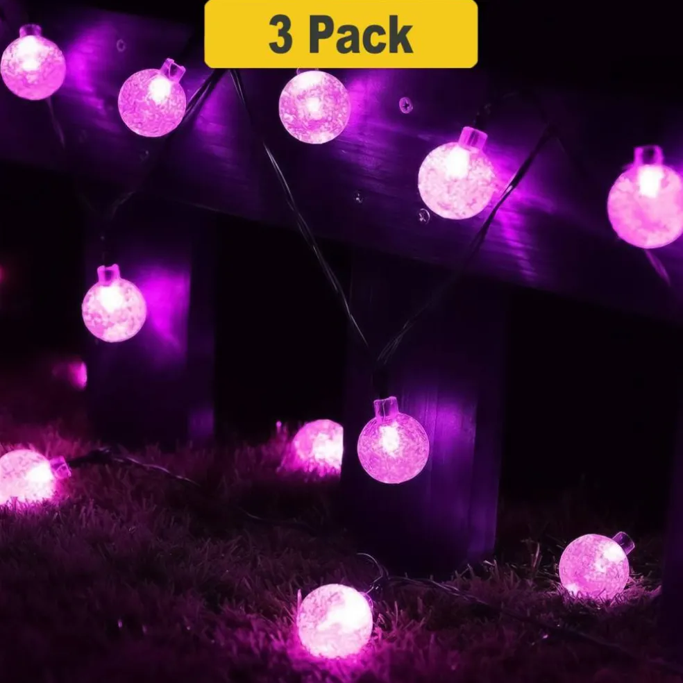 30 LED Solar Power Bubble String Lights 8 Mode 21 Feet Long