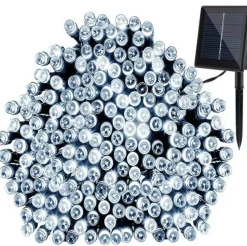 100 LED Solar String Lights with Green Wire for Outdoor Garden Decoration