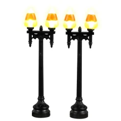 Lemax Candy Corn Street Light Accessories Set of 2 Battery Operated #34071