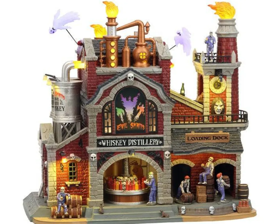 Lemax Evil Spirits Whiskey Distillery Animated Sights and Sounds Building #15723