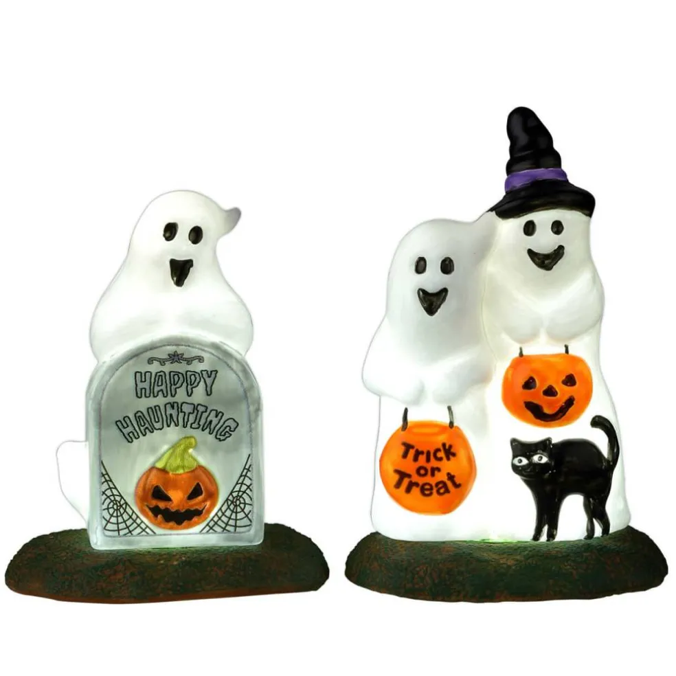 Lemax Happy Halloween Ghosts Lighted Accessory Set of 2 #24934