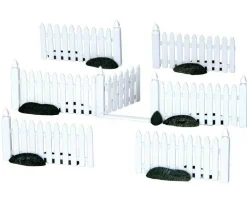 Lemax Plastic Picket Fence Accessory Set of 7 #14388
