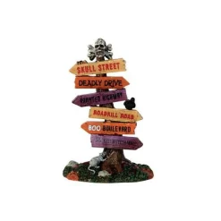Lemax Scary Road Signs Spooky Town Village Accessory #64054