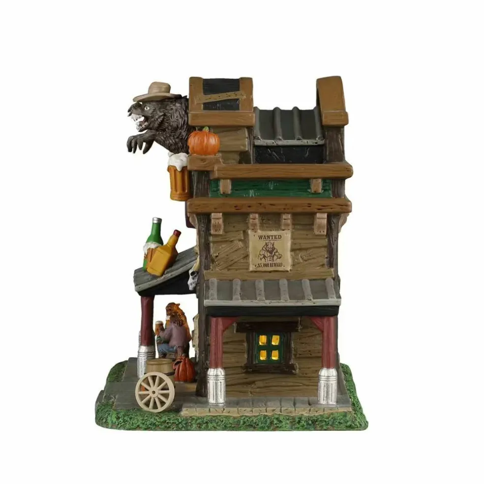 Lemax Spooky Town Halloween Village Silver Slug Saloon Werewolf Building