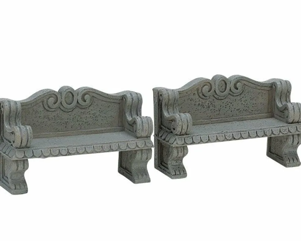 Lemax Stone Bench Set of 2 Village Accessory #74612