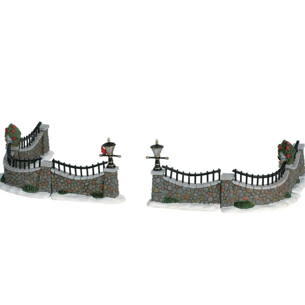 Lemax Stone Wall Table Accent Set of 6 #63576